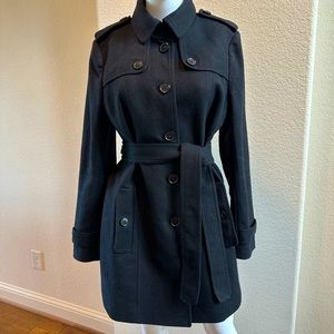 Banana Republic Black Single Breasted Peacoat Size Medium